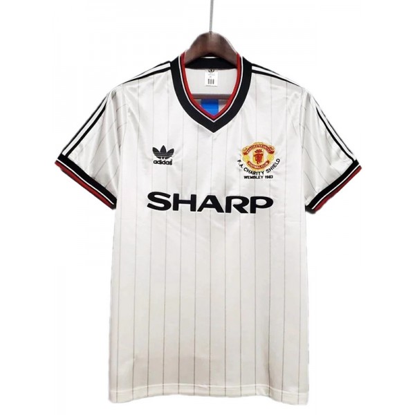 Manchester United maglia retrò da trasferta charity shield wembley divisa da calcio da uomo seconda maglia sportiva da calcio kit top 1983-1984