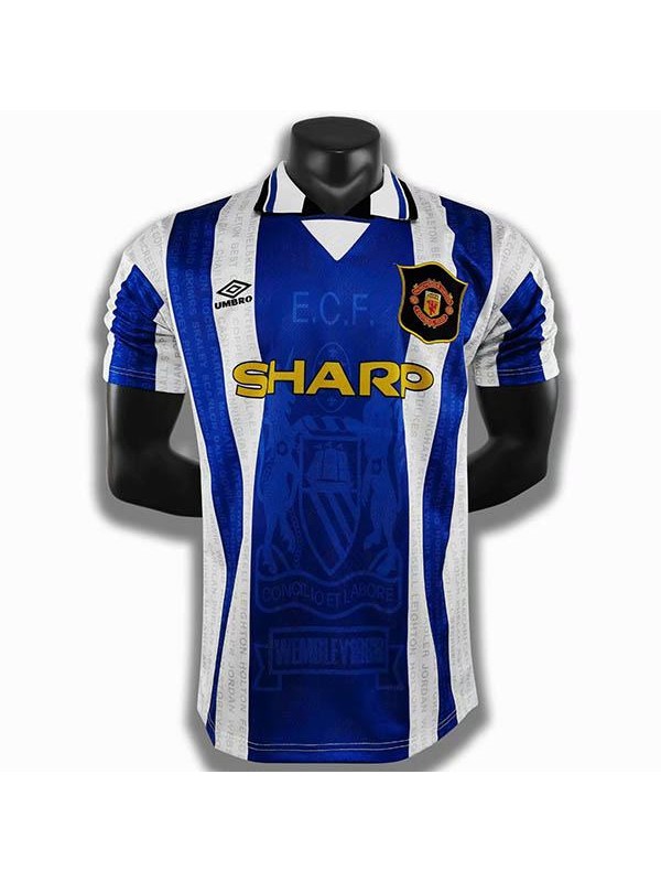 Manchester united maglia da calcio retrò da trasferta del maillot match seconda maglia da calcio sportiva da uomo 1994-1996 