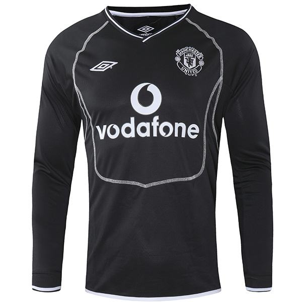 Manchester united goalkeeper retro long sleeve jersey maillot match men's sportwear football shirt 2000-2002
