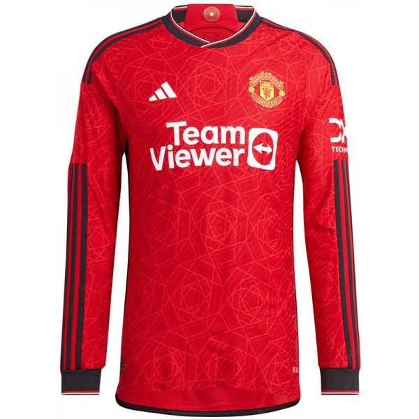 Manchester united maglia a maniche lunghe da casa divisa da calcio da uomo prima maglia da calcio per abbigliamento sportivo 2023-2024