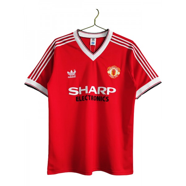 Manchester United maglia retrò casalinga prima maglia da calcio per abbigliamento sportivo da uomo dell'uniforme da calcio 1983-1984