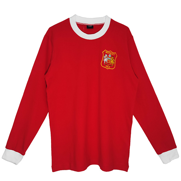 Manchester United maglia manica lunga retrò casa prima maglia da calcio da uomo della divisa da calcio 1963-1964