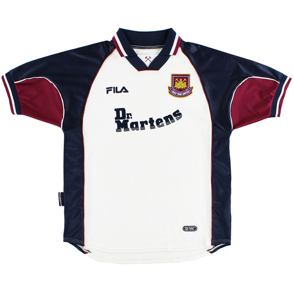 West ham united maglia storica da trasferta seconda maglia da calcio da uomo divisa da calcio 1999-2001