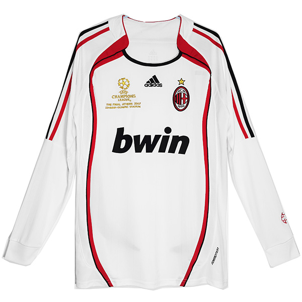 AC Milan maglia da calcio a maniche lunghe maglia da calcio retrò da uomo seconda maglia sportiva 2006-2007
