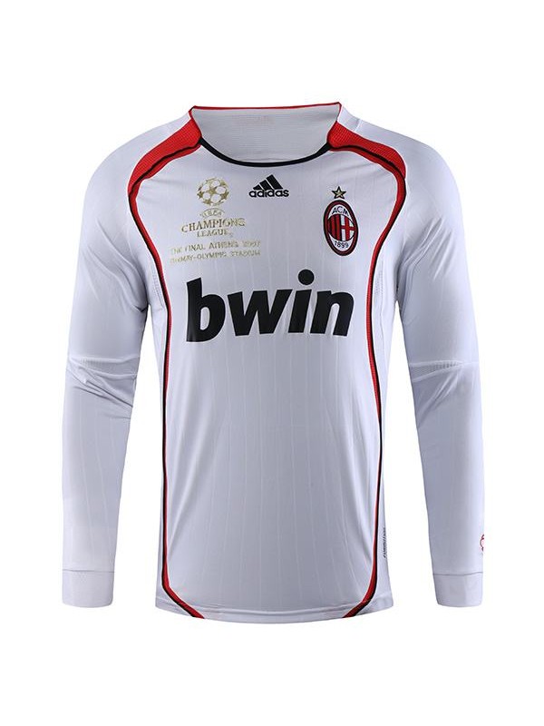 AC milan away retro long sleeve soccer jersey maillot match men's second sportwear football shirt 2006-2007