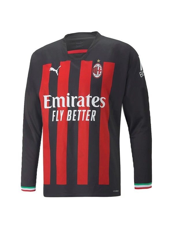 AC Milan casa manica lunga maglia da calcio divisa da uomo prima maglia da calcio abbigliamento sportivo maglia 2022-2023