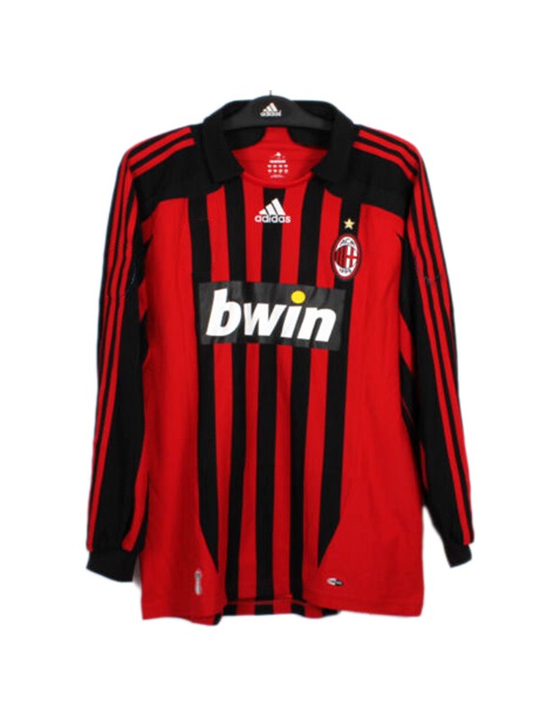 AC milan maglia storica home a manica lunga dell'prima maglia da calcio per abbigliamento sportivo da uomo 2007-2008
