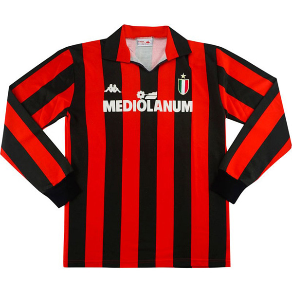 AC milan maglia storica home a manica lunga dell'prima maglia da calcio per abbigliamento sportivo da uomo divisa da calcio 1988-1989