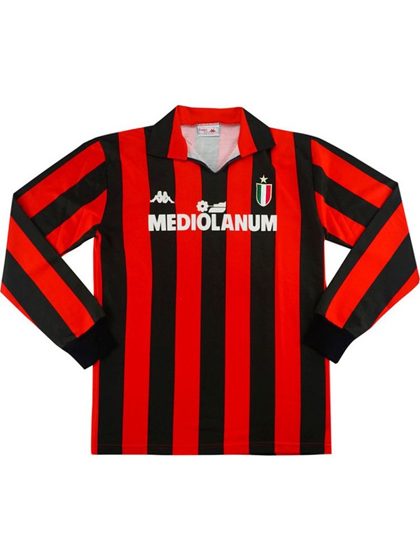 AC milan maglia storica home a manica lunga dell'prima maglia da calcio per abbigliamento sportivo da uomo divisa da calcio 1988-1989