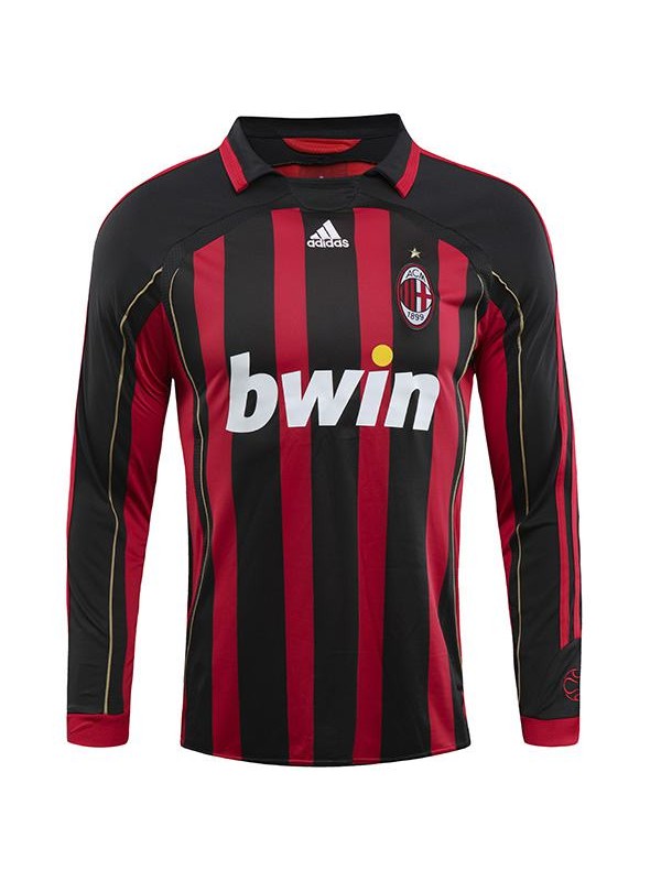 AC milan home retro long sleeve jersey maillot match men's first sportwear football shirt 2006-2007