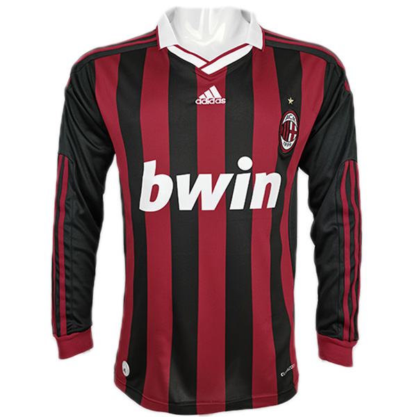 AC milan home retro long sleeve jersey maillot match men's first sportwear football shirt 2009-2010