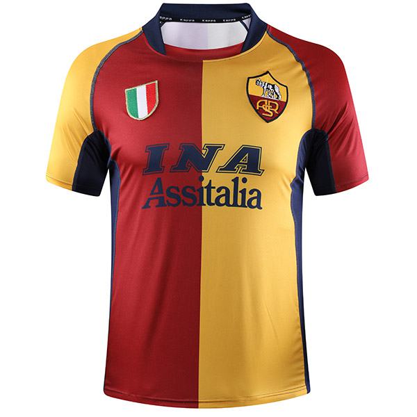 AS roma home retro soccer jersey maillot match men's 1st sportwear football shirt 2001-2002