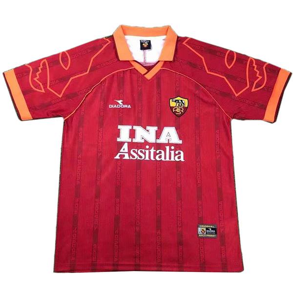 AS roma home retro soccer jersey maillot match prima maglia da calcio sportiva da uomo 1999-2000