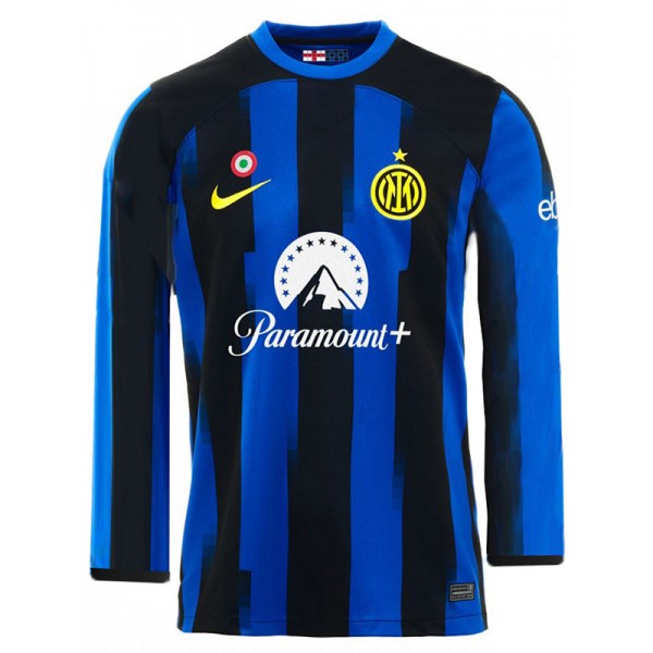 Inter Milan prima maglia sportiva da uomo in maglia a maniche lunghe per la casa, prima maglia sportiva da calcio 2023-2024