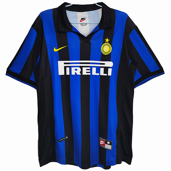 Inter milan prima maglia da calcio da uomo della prima divisa da calcio dell'Inter home 1998-1999