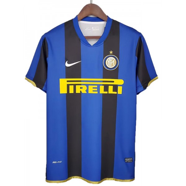 Inter milan home retro soccer jersey maillot match prima maglia da calcio sportiva da uomo 2008-2009 