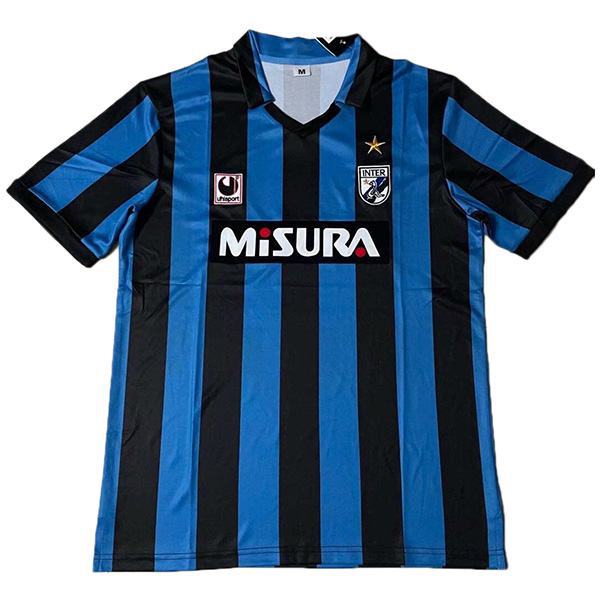 Inter milan home vintage retro soccer jersey maillot match prima maglia da calcio sportiva da uomo 1988-1990
