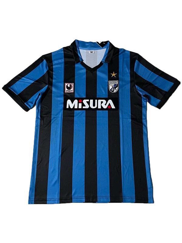 Inter milan home vintage retro soccer jersey maillot match prima maglia da calcio sportiva da uomo 1988-1990