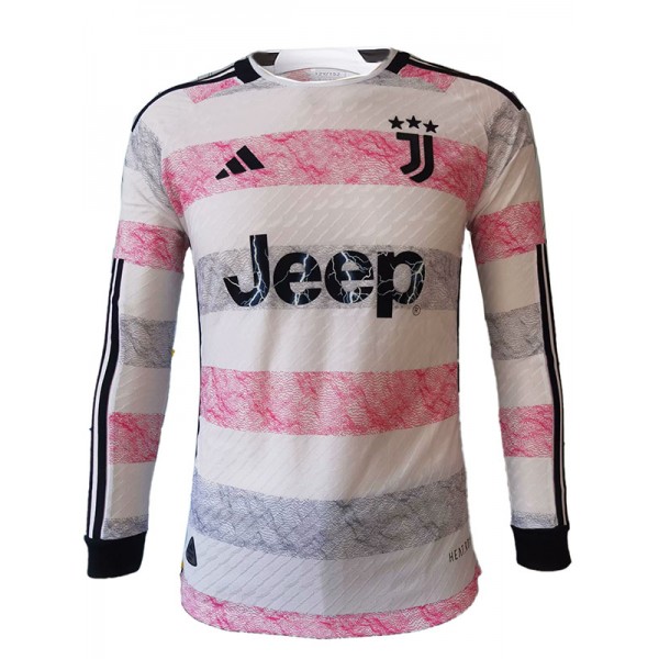 Juventus seconda maglia da calcio per abbigliamento sportivo da uomo in maglia a maniche lunghe da trasferta, seconda maglia da calcio 2023-2024