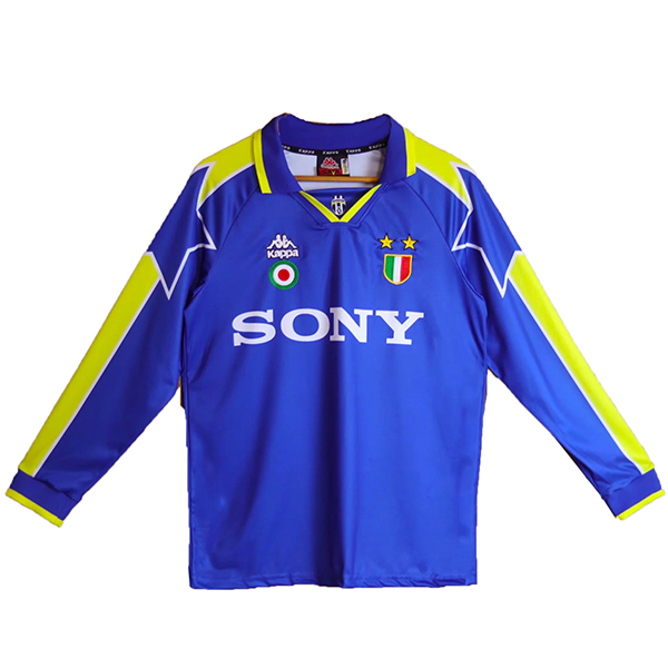 Juventus maglia storica away della a maniche lunghe seconda maglia da calcio da uomo della divisa da calcio 1995-1997