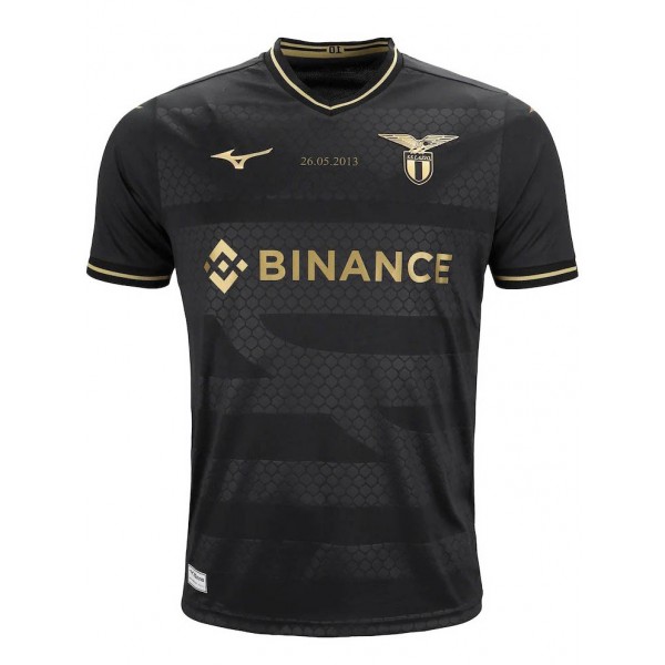 Lazio Mizuno della maglia da calcio speciale retrò per adulti per l'anniversario della partita da uomo nera da calcio 2013-2014