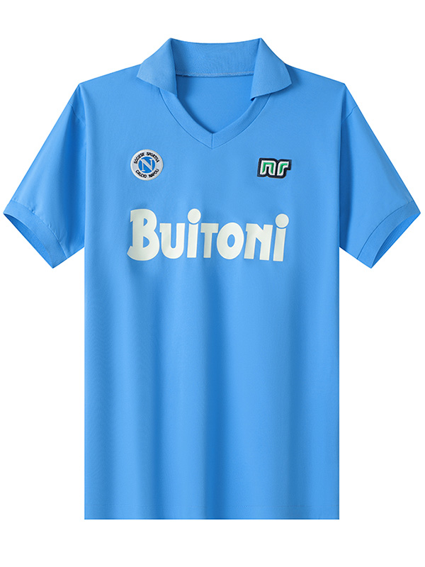 Napoli prima maglia da calcio per abbigliamento sportivo da uomo, prima maglia da calcio, maglia da casa, divisa da calcio 1986-1987