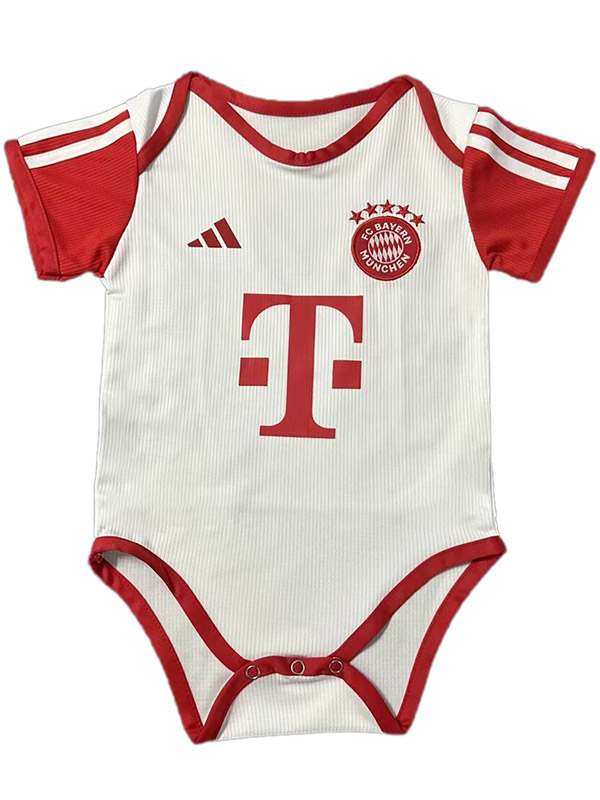 Bayern munich away baby onesie mini newborn bodysuit summer clothes one-piece jumpsuit 2023-2024