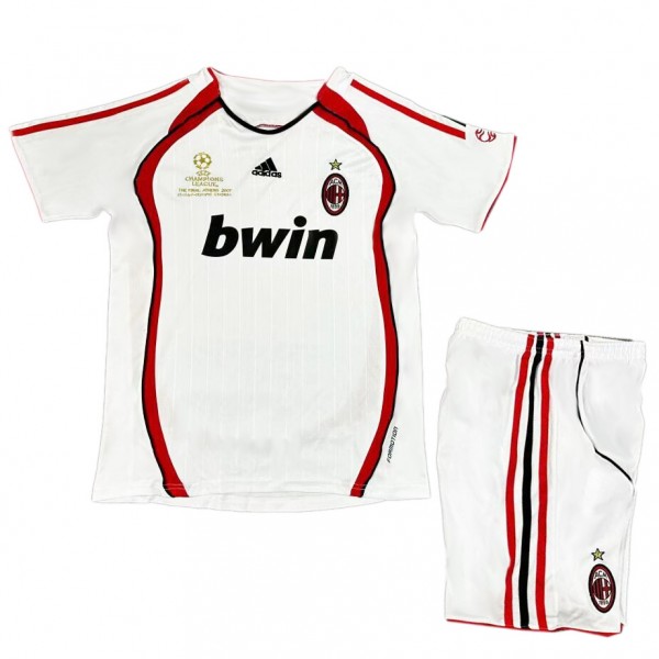 AC milan maglia da calcio retrò per bambini da trasferta seconda maglia da calcio vintage per bambini mini uniformi giovanili 2006-2007