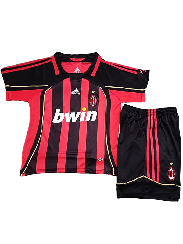 AC Milan maglia retrò per bambini kit da calcio prima mini maglia da calcio per bambini divise giovanili 2006-2007