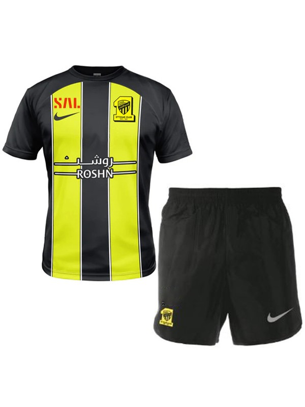 al ittihad bambini maglia da casa Kit di calcio Bambini Prima mini maglietta da calcio Uniformi giovanili 2023-2024