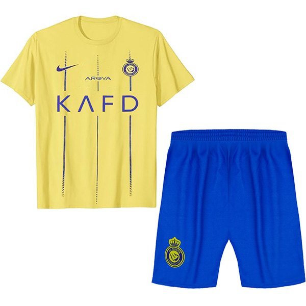 Al-Nassr maglia da calcio per bambini home kit da calcio per bambini prima mini maglia da calcio uniformi giovanili 2023-2024