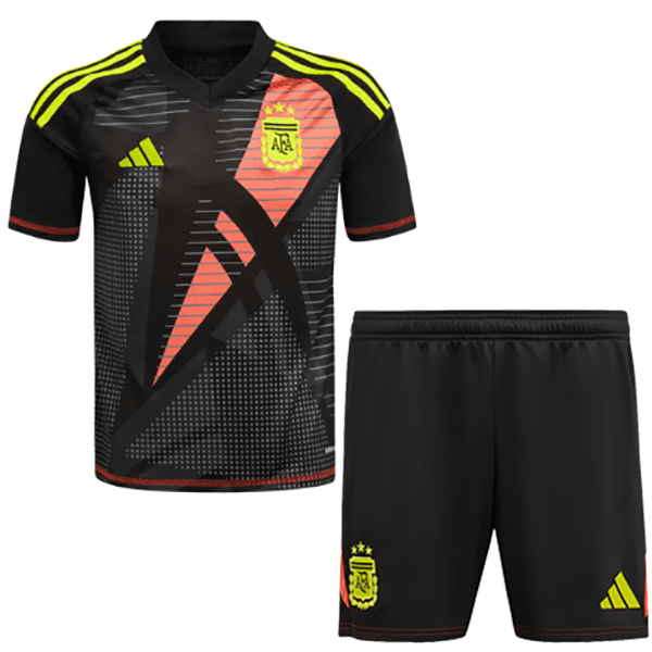 Argentina maglia da portiere per bambini kit da calcio per bambini mini maglia da calcio nera uniformi giovanili Coppa Euro 2024