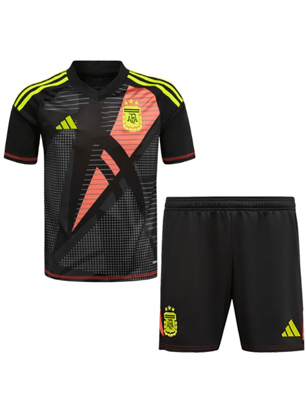 Argentina maglia da portiere per bambini kit da calcio per bambini mini maglia da calcio nera uniformi giovanili Coppa Euro 2024