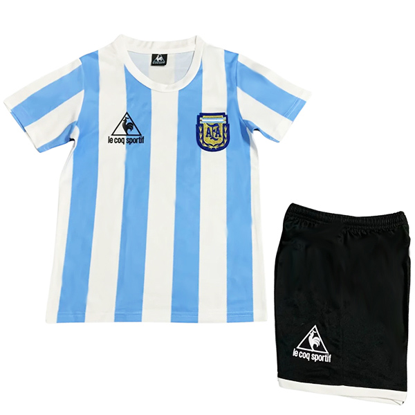 Argentina maglia retrò per bambini di casa kit da calcio per bambini vintage prima mini maglia da calcio divise giovanili 1986