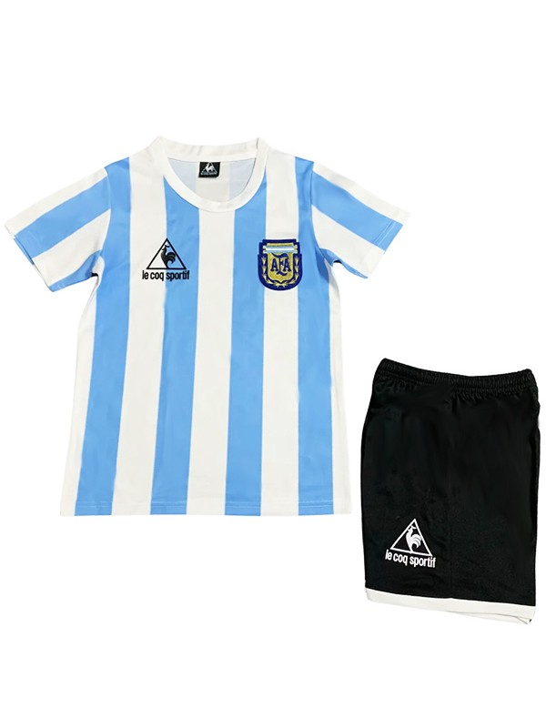Argentina maglia retrò per bambini di casa kit da calcio per bambini vintage prima mini maglia da calcio divise giovanili 1986