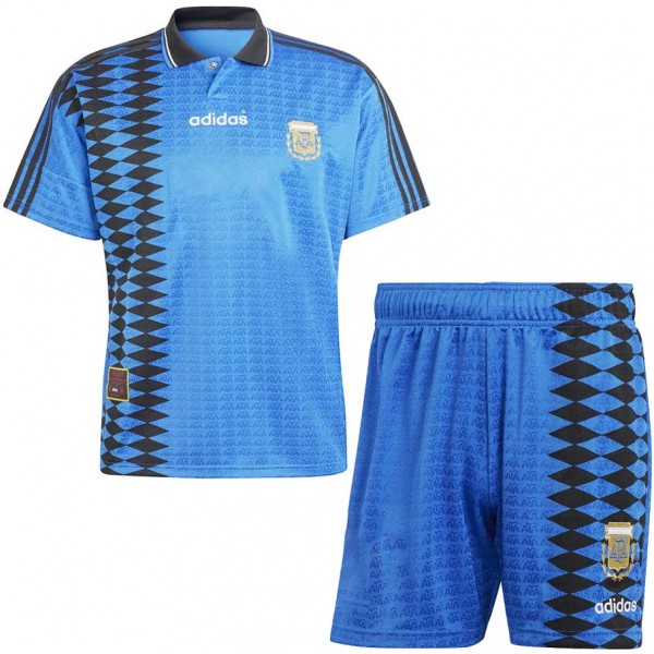 argentina maglia retrò da trasferta per bambini kit da calcio per bambini seconda mini maglia da calcio divise giovanili 1994