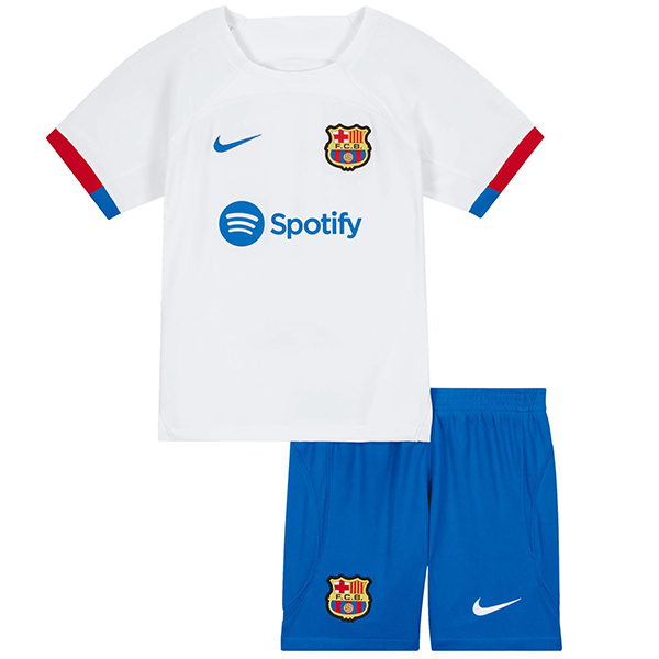 Barcelona maglia da trasferta kit da calcio per bambini seconda mini maglia da calcio divise giovanili 2023-2024