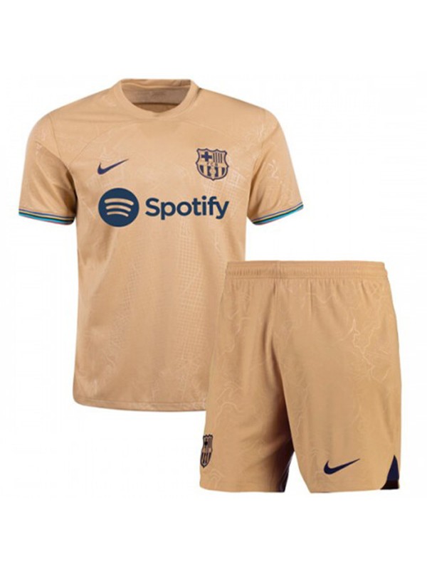 Barcelona maglia da trasferta per bambini del calcio bambini seconda mini maglia divise giovanili 2022-2023