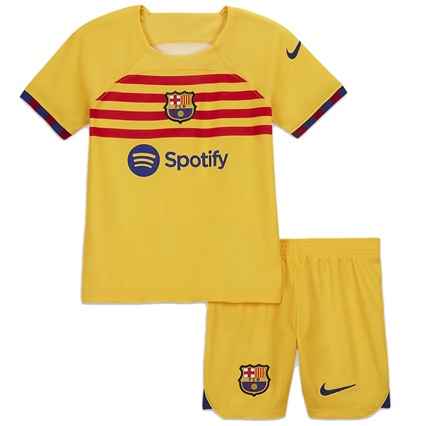 Barcellona quarto kit per bambini calcio per bambini 4a maglia da calcio mini uniformi giovanili 2023-2024