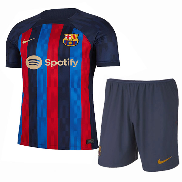 Barcellona maglia kit casalingo per bambini del bambini calcio prima maglia divise giovanili 2022-2023