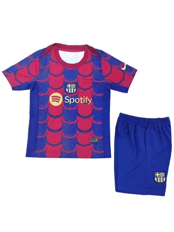 Barcelona maglia per bambini speciale kit da calcio per bambini mini maglia da calcio blu scuro uniformi giovanili 2024-2025