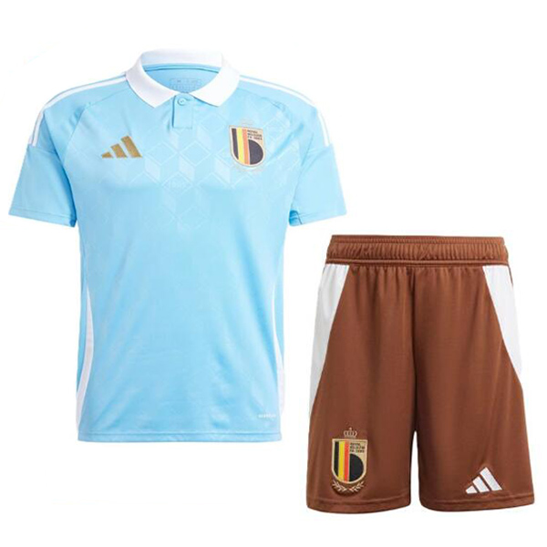 Belgium maglia da trasferta per bambini kit calcio bambini seconda maglia calcio mini divise giovanili Euro 2024 coppa