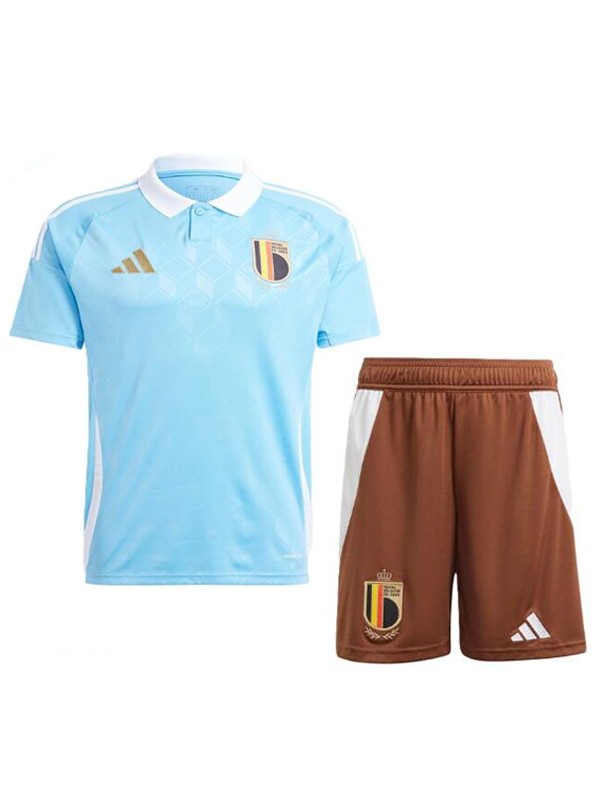 Belgium maglia da trasferta per bambini kit calcio bambini seconda maglia calcio mini divise giovanili Euro 2024 coppa