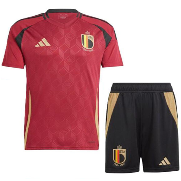 Belgium casa maglia kit da calcio per bambini prima mini maglia da calcio per bambini uniformi giovanili 2024-2025