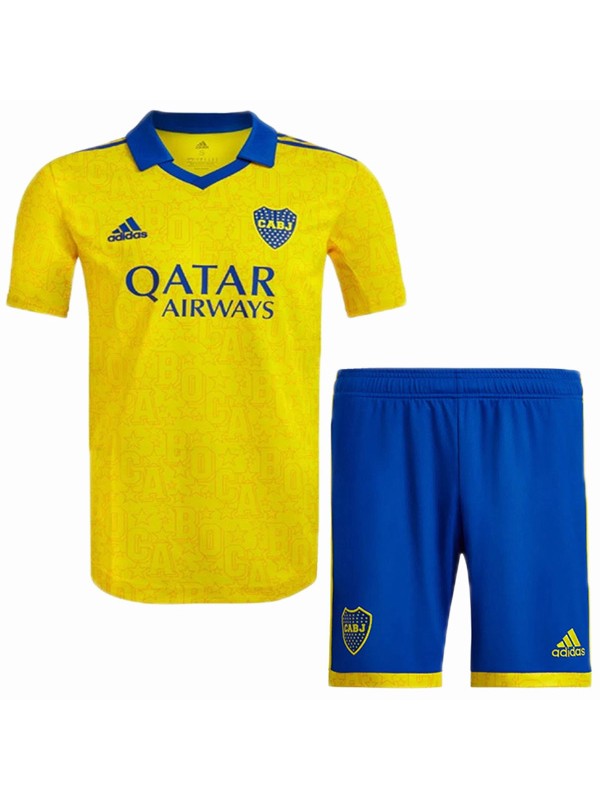 Boca juniors terzo bambino kit calcio bambini maglia gialla maglia da calcio divise giovanili 2022-2023