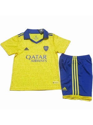 Boca juniors terzo bambino kit calcio bambini maglia gialla maglia da calcio divise giovanili 2022-2023