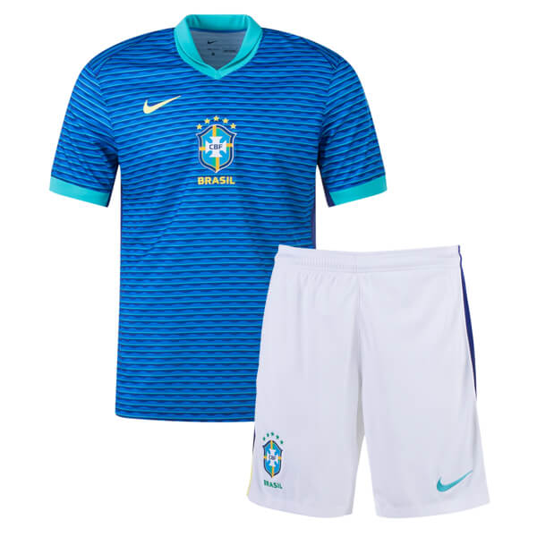 Brazil maglia da calcio per bambini seconda divisa da calcio per bambini seconda divisa giovanile 2024-2025