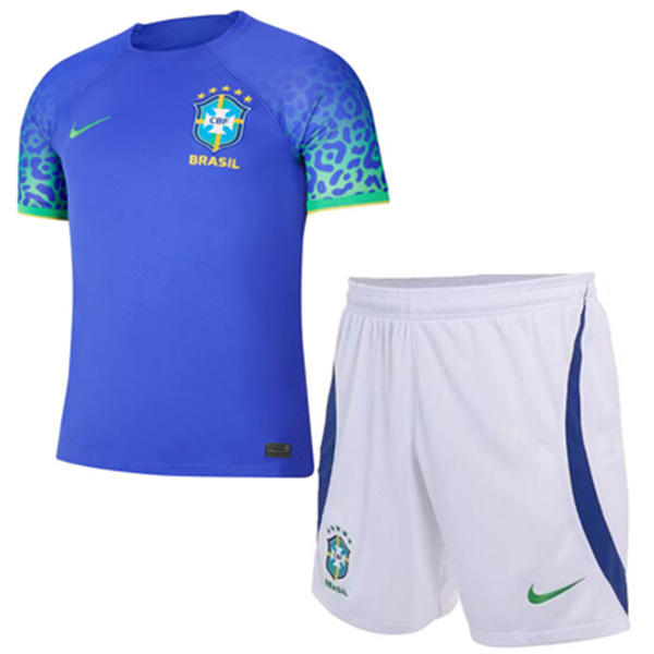 Brazil maglia da trasferta per bambini calcio bambini seconda mini maglia divise giovanili 2022