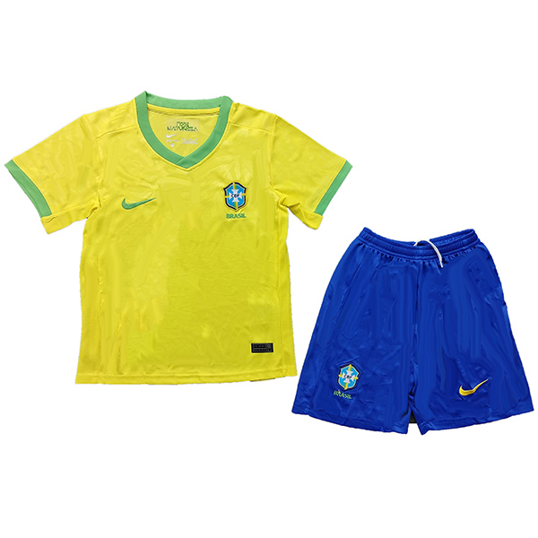 Brazil kit casalingo per bambini calcio bambini prima maglia da calcio gialla divise giovanili 2023-2024