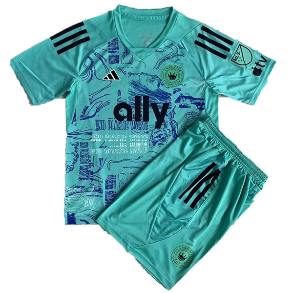 Charlotte maglia speciale per bambini kit da calcio per bambini blu verde mini maglia da calcio uniformi giovanili 2023-2024